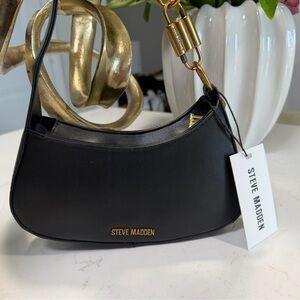 Steve Madden Black and Gold Shoulder Bag